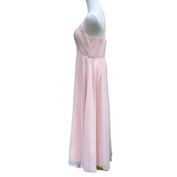 Azazie Sarah Halter Dress in Pearl Pink Size 10 - Picture 5 of 16